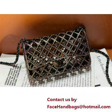 CHANEL Strass  &  Black Metal Black  &  Multicolor Mini Evening Bag AS4588 2024